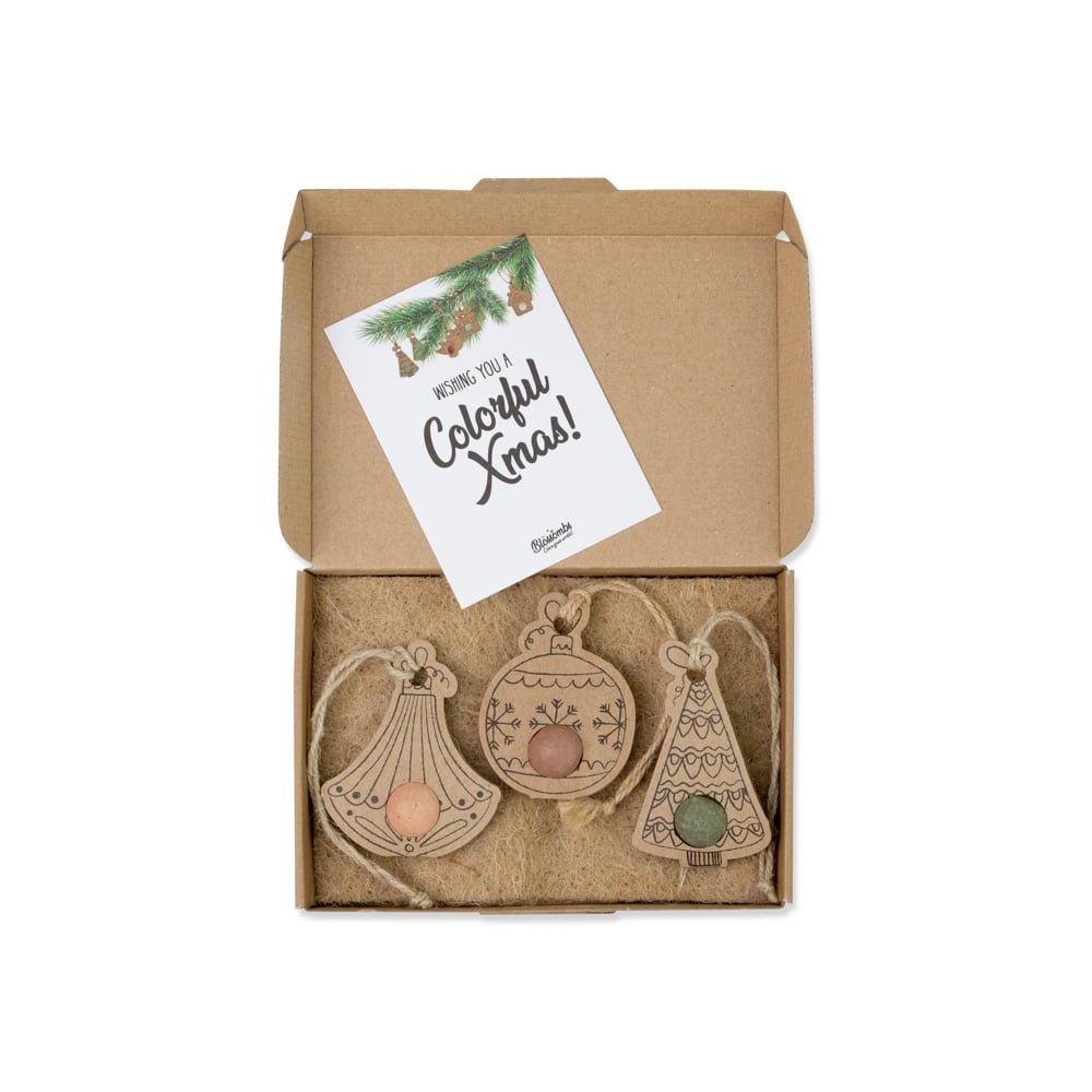 Coffret cadeau petit ensemble de 3 décorations de Noël