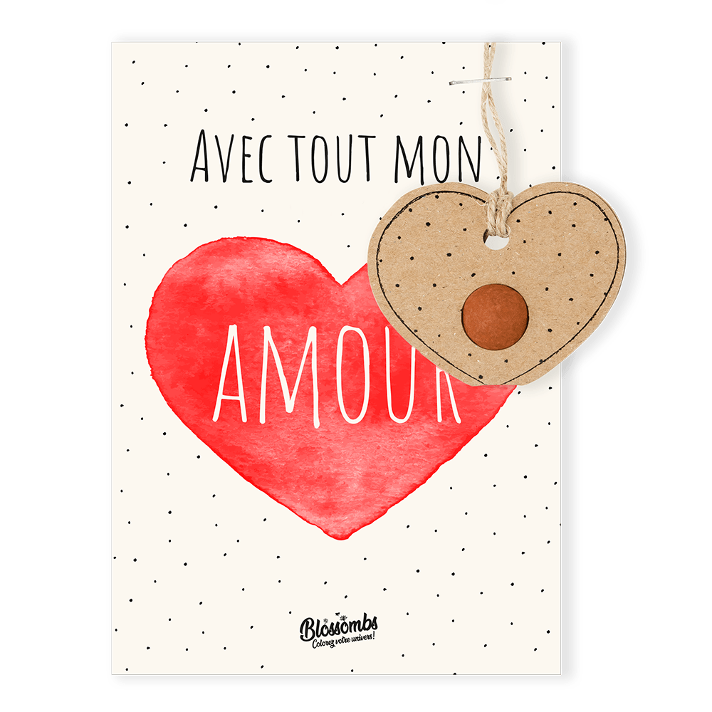 Kaart met hanger Valentijn - Love you_FR