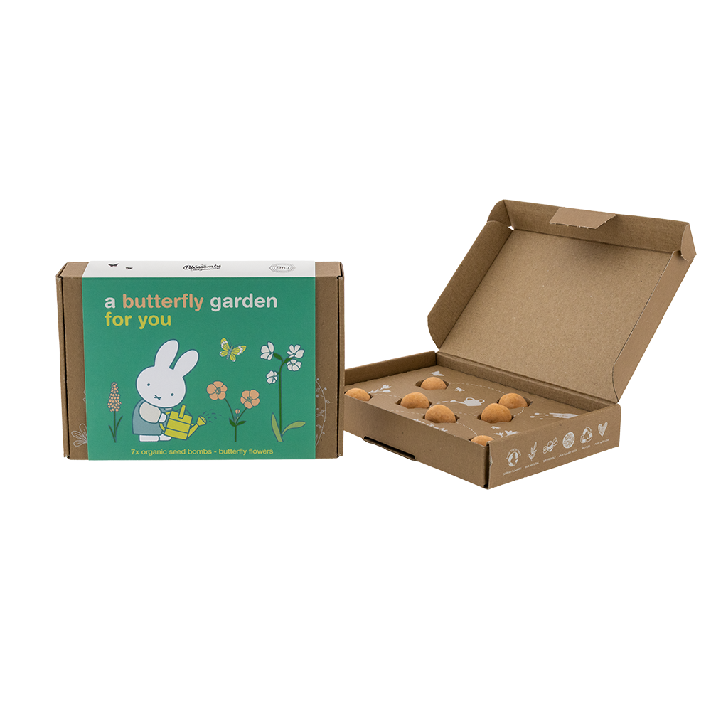 Coffret Cadeau Miffy Small avec 7 Bombes de Graines - Jardin de Papillons Pour Vous
