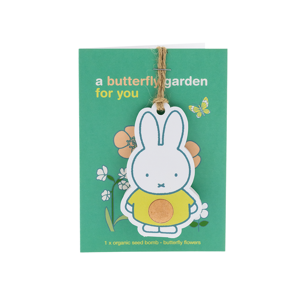 Miffy Accroche-porte avec bombe de graines et carte - Butterfly Garden For You