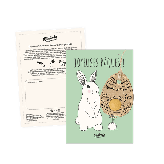 Pendentif Œuf sur carte - Pâques - Lièvre