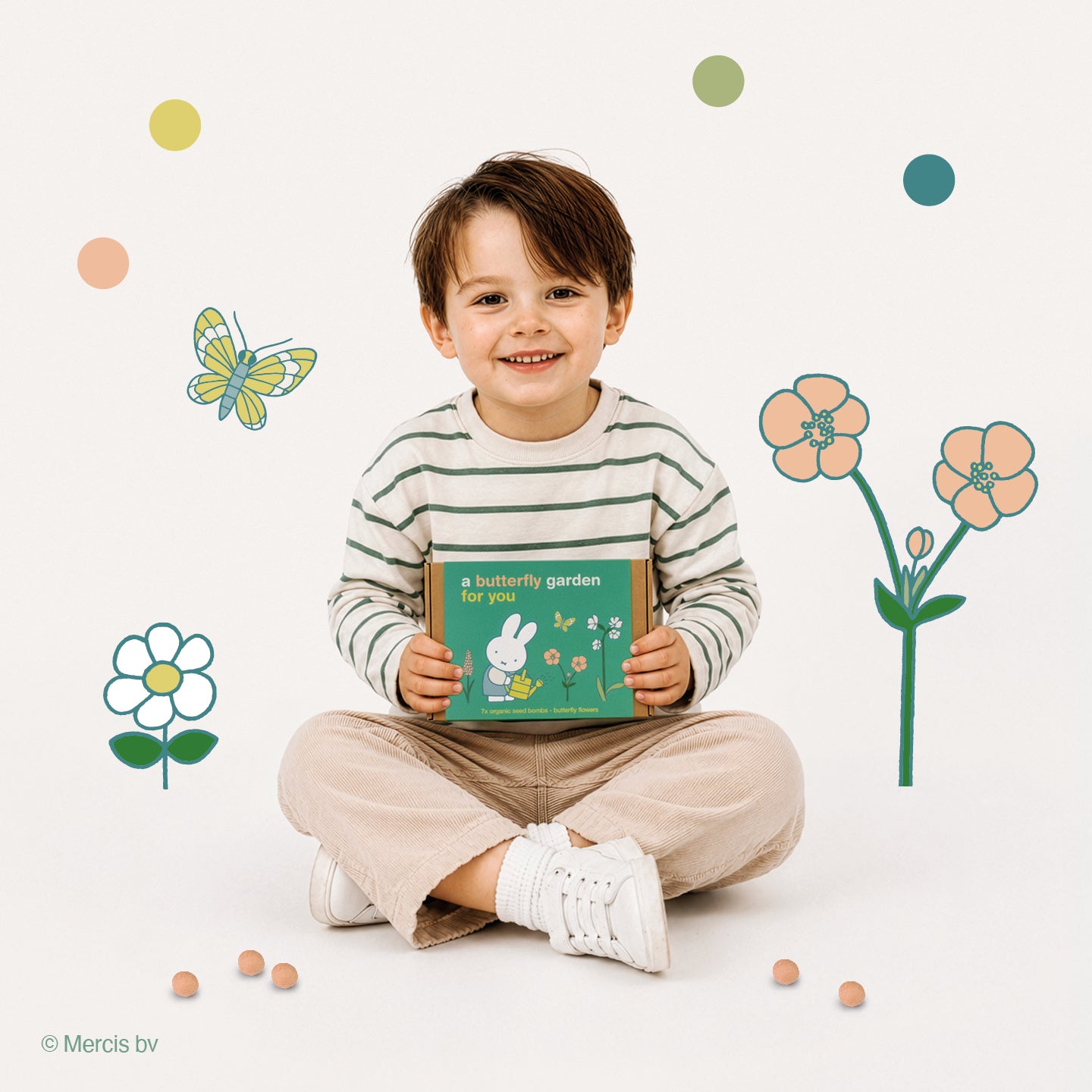 Coffret Cadeau Miffy Small avec 7 Bombes de Graines - Jardin de Papillons Pour Vous